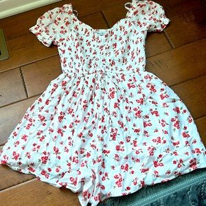 White and red floral romper from Hollister